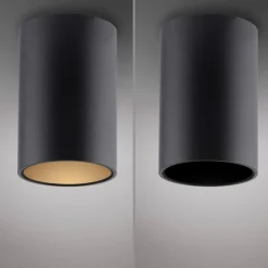 LED-loftlampe til badeværelset Point, sort Ø 6 cm, metal, IP44^PURE New