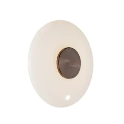 LED-væglampe Vitrum, brun/opalglas/aluminium Ø 22 cm^PURE Hot