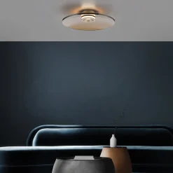 PURE loftlampe Moon, bronze, Ø 50 cm, glas/aluminium