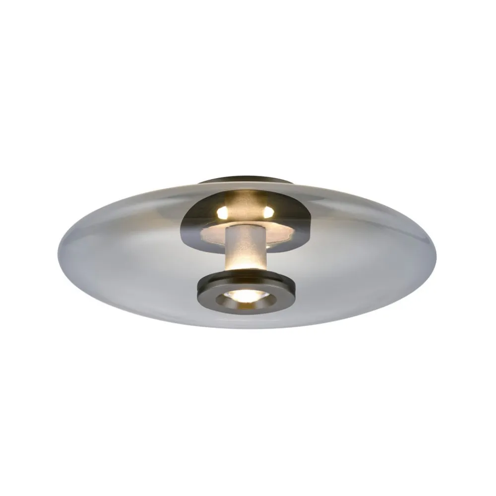 PURE Vitrum LED loftlampe, grå, glas/aluminium, Ø 45 cm
