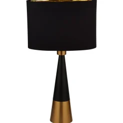 Pyramid bordlampe, sort, kobber^Searchlight New