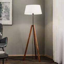 gulvlampe Reba, stativ, chintz hvid^Quitani New