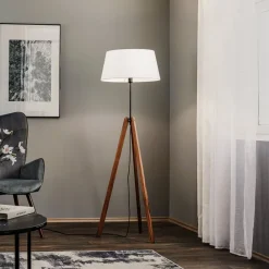 gulvlampe Reba, stativ, chintz hvid^Quitani New