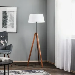 gulvlampe Reba, stativ, chintz hvid^Quitani New