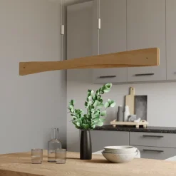 LED-pendel Lian, egetræ^Quitani New