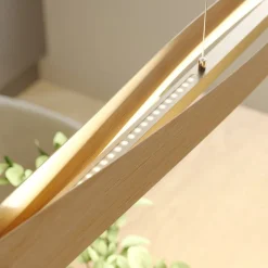 LED-pendel Lian, egetræ^Quitani New