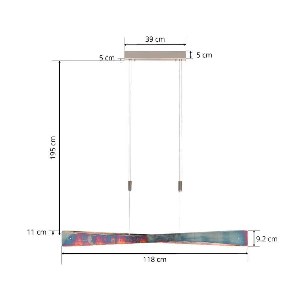 LED-pendel Lian, guldoxideret^Quitani Hot