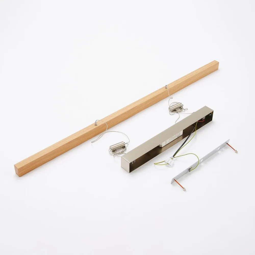 LED-pendel Nora, eg natur, længde 118 cm^Quitani Best