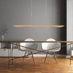 LED-pendellampe Hiba, eg natur, længde 148 cm^Quitani