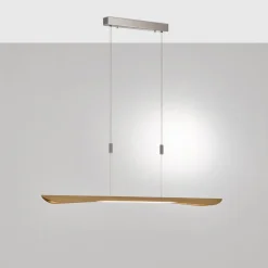 LED-pendellampe Hiba, eg natur, længde 148 cm^Quitani