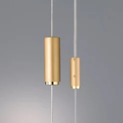 Quitani LED-pendellampe Tolu, længde 119 cm, messing