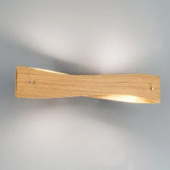 Quitani Væglamper>LED-væglampe Lian, egetræ