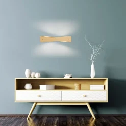 Quitani Væglamper>LED-væglampe Lian, egetræ