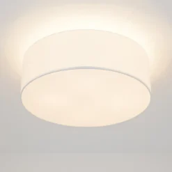 loftslampe Gala, Ø 50 cm, chintz, hvid, Ø 50 cm^Quitani Clearance