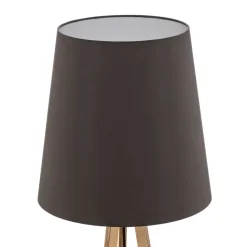 Quitani trebenet gulvlampe Jata, træ, chintz grafit