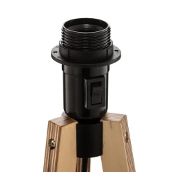 Quitani trebenet gulvlampe Jata, træ, chintz grafit