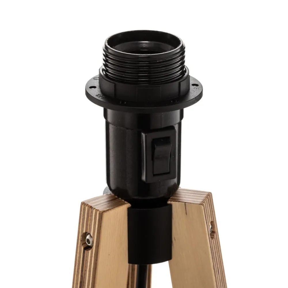 Quitani trebenet gulvlampe Jata, træ, chintz grafit