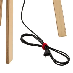 Quitani trebenet gulvlampe Jata, træ, chintz grafit