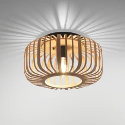 JUST LIGHT. GmbH Racoon loftlampe af træ, tykke stivere, Ø 42cm