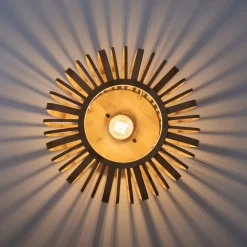 JUST LIGHT. GmbH Racoon loftlampe af træ, tykke stivere, Ø 42cm