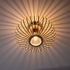 Racoon loftlampe af træ, tynde stivere, Ø 40cm^JUST LIGHT. GmbH Discount