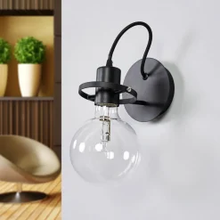 Ideallux Væglamper>Radio designer-væglampe i sort