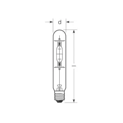 Radium Halogen-metaldamppære E40 270W HRI-T B klar