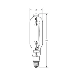 Halogen-metaldamppære E40 2050W HRI-T D klar^Radium Discount