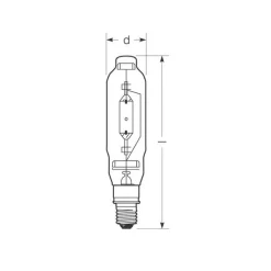 Halogen-metaldamppære E40 2050W HRI-T D/I klar^Radium Clearance