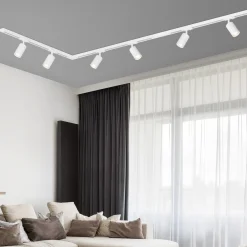 Briloner RAIL 230 V skinnesystem, hvid, 6 spots 2,25 m hjørnestik