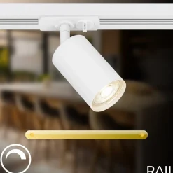 Briloner RAIL 230 V skinnesystem, hvid, 6 spots 2,25 m hjørnestik