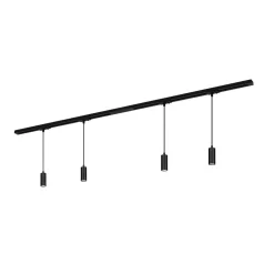 RAIL 230 V skinnesystem, sort, 4 LED-pendler, længde 1,5 m^Briloner Best