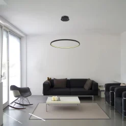 Globo Ralph LED-hængelampe, 1 lyskilde, sort, Ø 60cm