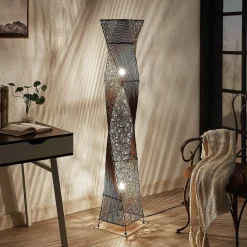 Lindby Gulvlamper|Gulvlamper>Rattan gulvlampe Kassia til hyggebelysning