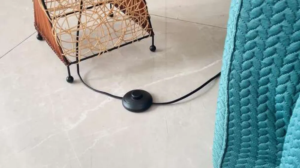 Lindby Gulvlamper|Gulvlamper>Rattan gulvlampe Kassia til hyggebelysning