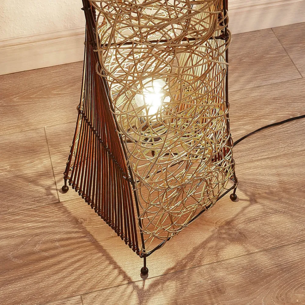Lindby Gulvlamper|Gulvlamper>Rattan gulvlampe Kassia til hyggebelysning