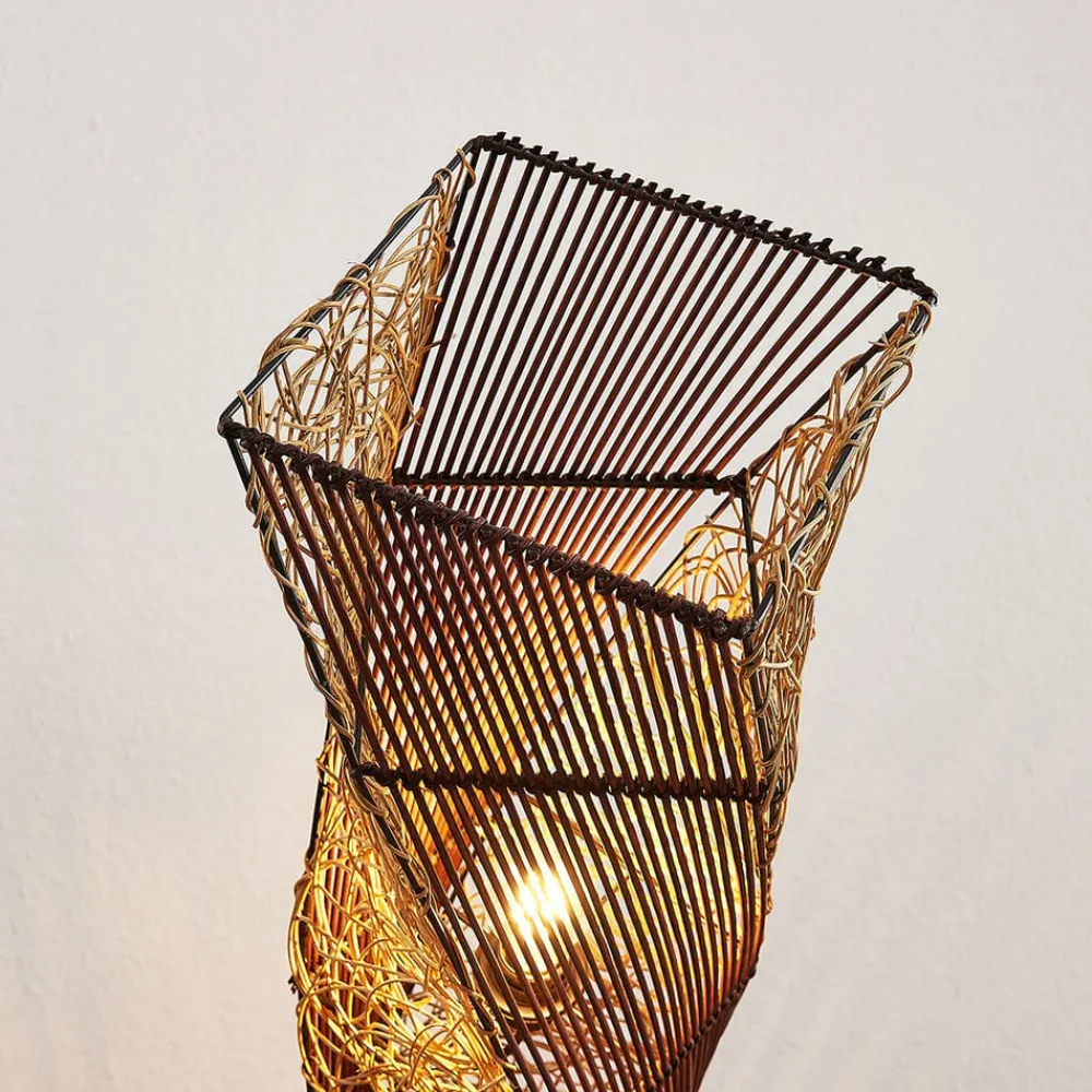 Lindby Gulvlamper|Gulvlamper>Rattan gulvlampe Kassia til hyggebelysning