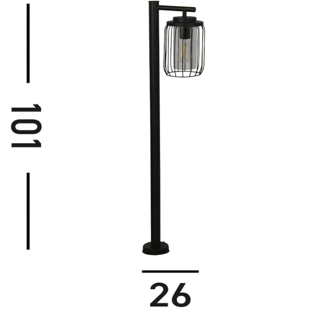 Reed vejlampe, IP44, sort, højde 100 cm, metal^Searchlight Sale