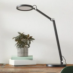 Fabas Luce Arbejdsrum/Kontor|Bordlamper>Regina LED-skrivebordslampe med dæmper, sort