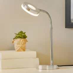 Reality Leuchten Arbejdsrum/Kontor|Bordlamper>Rennes LED-bordlampe, kromfarvet, højde 40 cm
