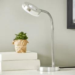 Reality Leuchten Arbejdsrum/Kontor|Bordlamper>Rennes LED-bordlampe, kromfarvet, højde 40 cm