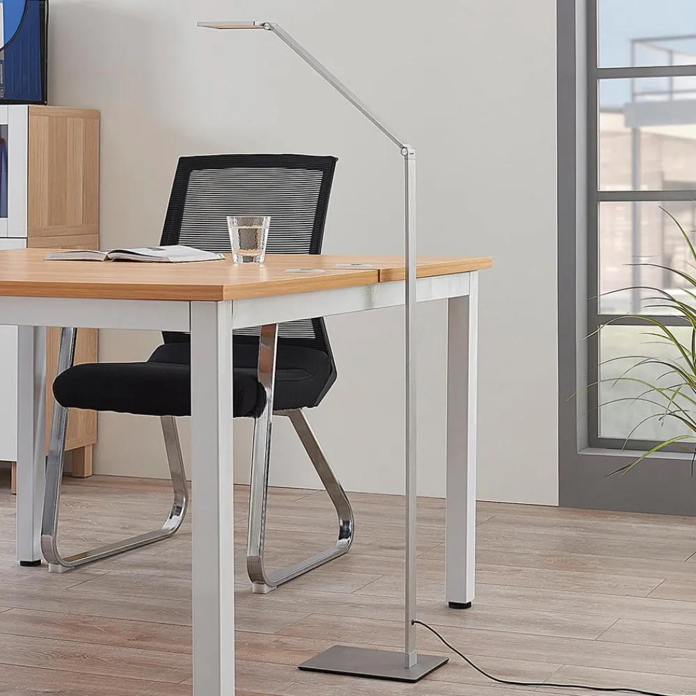 Lucande Arbejdsrum/Kontor|Gulvlamper>Resi LED-gulvlampe med dæmper, ideel til læsning