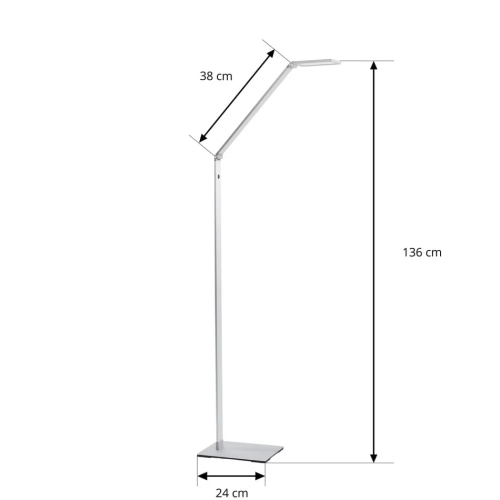 Lucande Arbejdsrum/Kontor|Gulvlamper>Resi LED-gulvlampe med dæmper, ideel til læsning