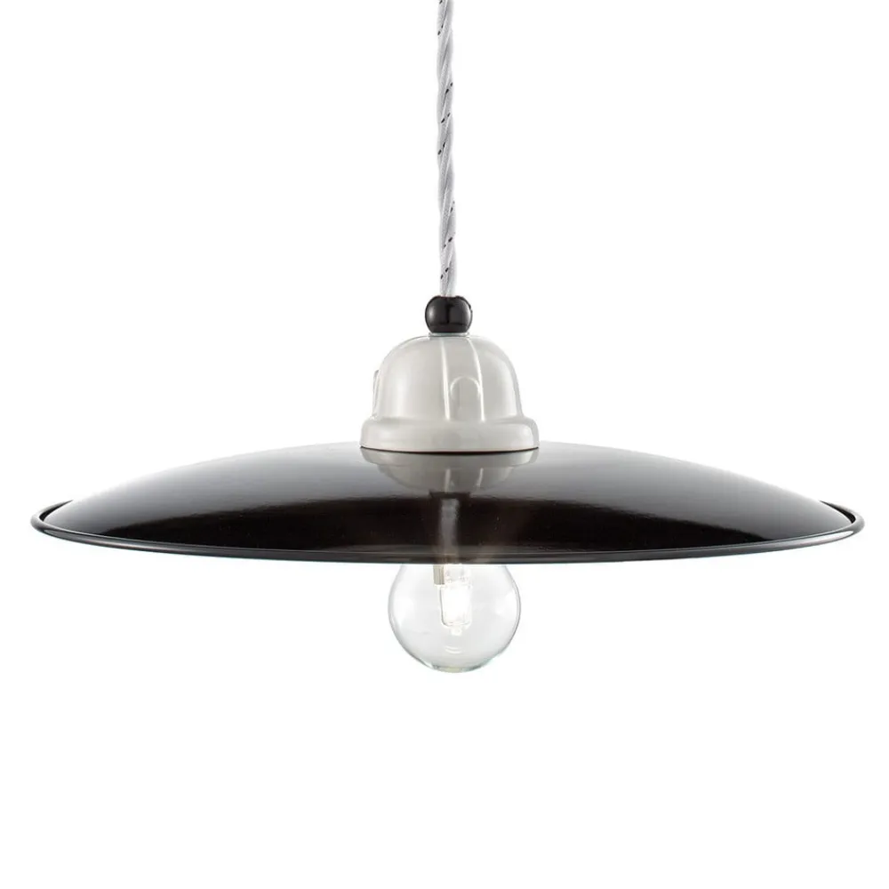 Ferroluce Pendellamper>Retro pendellampe C1612 sort og hvid