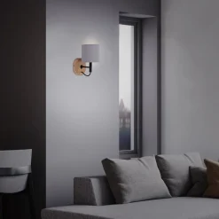 Rhon væglampe, tekstilskærm^Briloner Discount