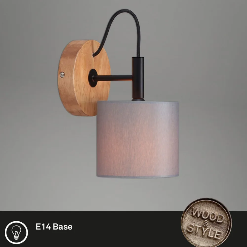 Rhon væglampe, tekstilskærm^Briloner Discount