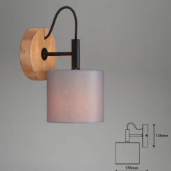 Rhon væglampe, tekstilskærm^Briloner Discount