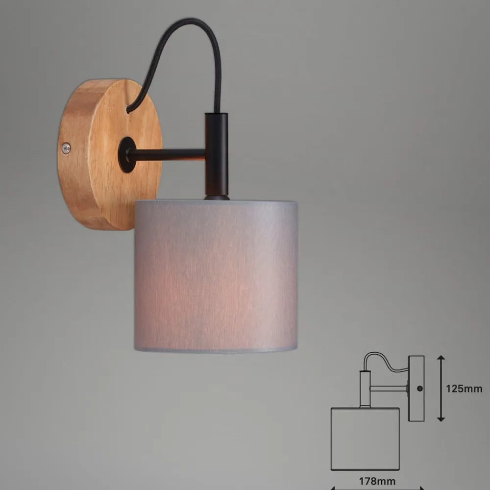 Rhon væglampe, tekstilskærm^Briloner Discount