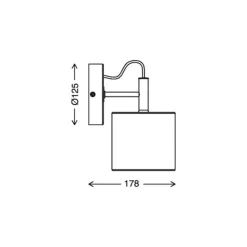 Rhon væglampe, tekstilskærm^Briloner Discount