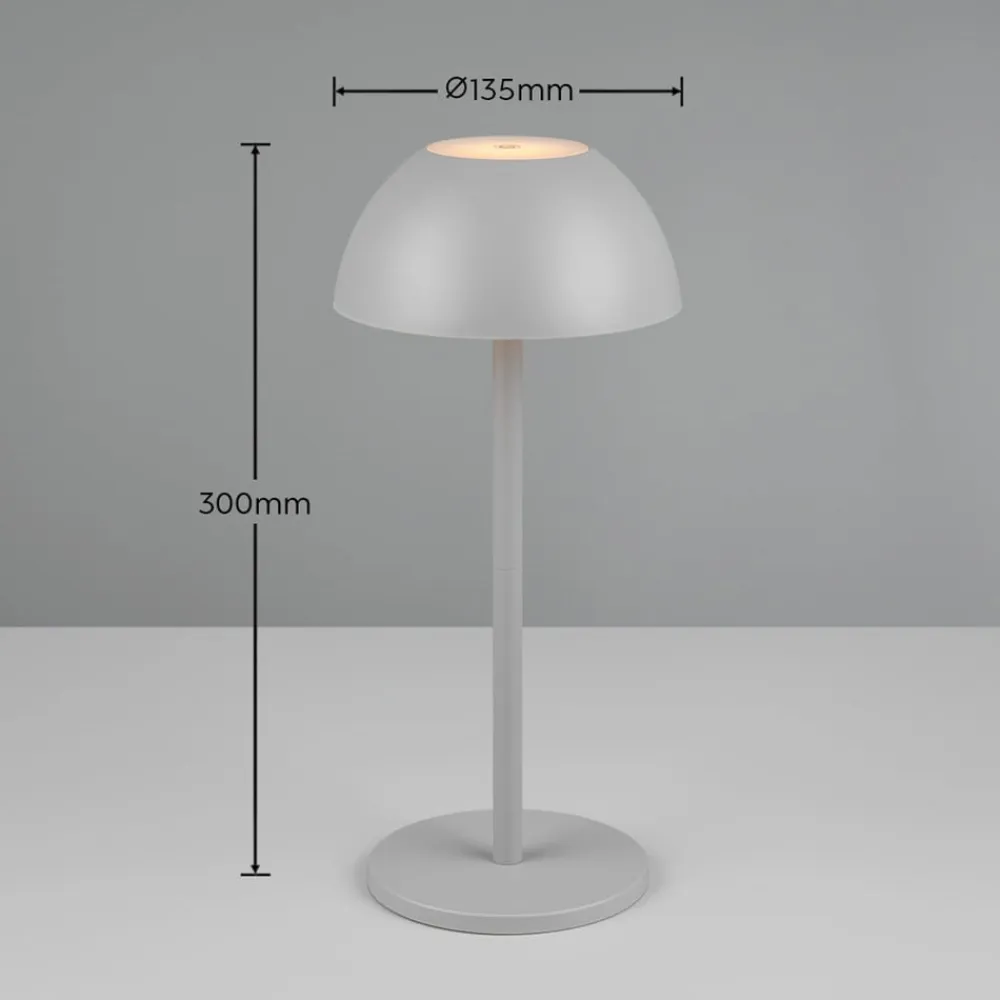Ricardo LED genopladelig bordlampe, grå, højde 30 cm, plast^Reality Leuchten Sale